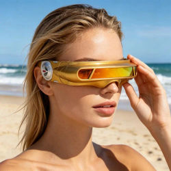 Gafas de Sol Cyberpunk Futuristas, Gafas de Sol con Protección UV400, Lentes de Sol Punk de Forma Irregular para Fiestas en la Playa y Deportes al Aire Libre