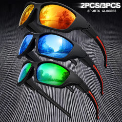 Juego de gafas de sol protectoras para deportes al aire libre para hombre, lentes TAC, revestimiento antideslumbrante polarizado para conducir, 2/3 Uds.