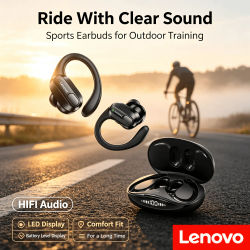 Auriculares inalámbricos Bluetooth Lenovo XT80, auriculares con sonido estéreo de alta fidelidad, auriculares impermeables y cómodos con micrófono para deportes y juegos