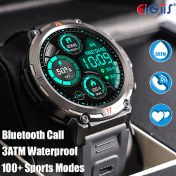 Reloj Inteligente EIGIIS KE3 para Hombre con Linterna, Más de 100 Modos Deportivos, Resistente al Agua IP67, Monitor de Actividad Física con Pulsómetro y Registro del Sueño