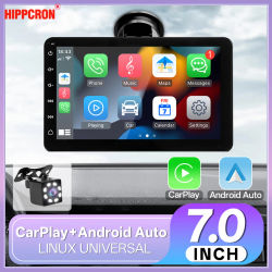 Hippcron-Radio Multimedia para coche, 7 pulgadas, inalámbrico, Carplay, Android, reproductor de vídeo portátil, pantalla táctil IPS, Bluetooth, enlace de espejo