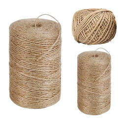 1 rollo de hilo de yute natural resistente de 1,5 mm x 98,4/326/656 pies, hilo marrón de 98,4 pies de largo para jardinería, atado de plantas trepadoras de tomate