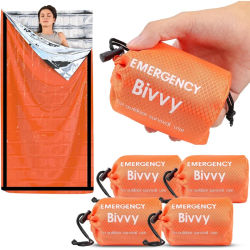 Saco de dormir de emergencia, manta térmica de Mylar, saco de supervivencia ligero, impermeable, refugio portátil para acampar y hacer senderismo