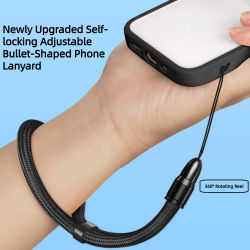 Correa multifuncional para teléfono móvil, funda para teléfono con forma de bala, cuerda corta, cordón de longitud ajustable para auriculares y disco en U