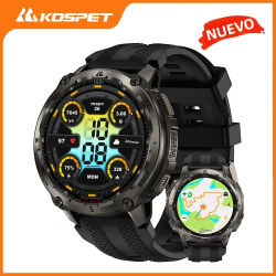 KOSPET Tank T4 reloj inteligente resistente para hombre grado militar GPS acero inoxidable 100M impermeable 45M apnea 24/7 Monitor de salud