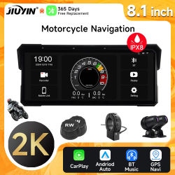 5/8,1 pulgadas IPX8 impermeable motocicleta GPS navegación inalámbrica Carplay Android Auto 2K DVR unidad grabadora Moto Monitor WIFI