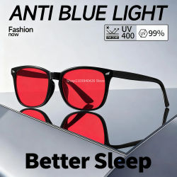 Gafas de luz azul para mujer, gafas para dormir para bloqueo de luz azul, lentes rojas para juegos de ordenador, reducen la fatiga ocular