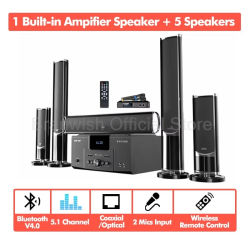 Juego de cine en casa de 160W, Altavoz Bluetooth de 4Ω, Subwoofer de 8 pulgadas, sistema de sonido 5,1, juego de Audio para Karaoke, TV, sala de estar, estudio KTV