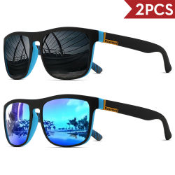 Gafas de sol deportivas polarizadas cuadradas clásicas, marco de PC ligero UV400 para conducir, pescar, ciclismo, Unisex, durabilidad diaria, 2 uds.