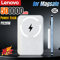Cargador inalámbrico magnético Lenovo de 500000mAh, carga rápida para batería externa Magsafe para todos los iPhone Android