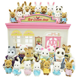 Conejo de Pascua 1:12, simulación de bosque, familia, Reno, Panda, casa de muñecas, muebles en miniatura, accesorios de cocina, regalo