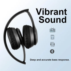 Auriculares inalámbricos Bluetooth 5.0, auriculares plegables sobre la oreja, sonido estéreo HiFi, orejeras suaves y agradables para la piel