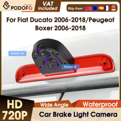 Kit de Monitor con Cámara de Reversa y Luz de Freno de Doble Lente Podofo para Fiat Ducato 2006-2018/Peugeot Boxer 2006-2018, Cámara de Visión Trasera para Auto