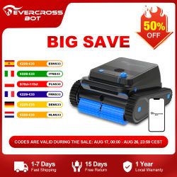 EVERCROSS BOT U8 Robot Piscina Limpiafondos y Paredes con APP, duración de batería de 120 minutos, 200 m 2 áreas de limpieza, navegación inteligente