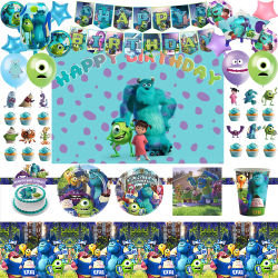 Suministros para fiesta de cumpleaños de la Universidad de monstruos de Disney, decoración de pancarta de celebración, vajilla desechable, regalos para Baby Shower, niño y niña