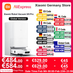 Xiaomi Robot Vacuum 5/5 pro Versión Global control de voz inteligente 20000Pa La succión Xiaomi más fuerte favoriza el camino de limpieza Levante y reduce los espacios LDS y limpia el limpiador de