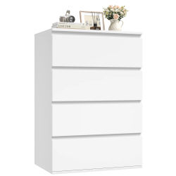 Getone Comoda 4 Cajones, Cajonera Dormitorios, Sinfonier, Mueble Cajonera Salón, Blanco,60x40x80cm