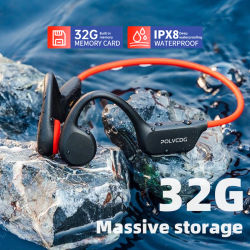 Auriculares de Conducción Ósea POLVCDG, Bluetooth 5.3, IPX8, para Natación y Correr, 32 GB de Memoria, con Micrófono, MP3, NUEVO X7 2024