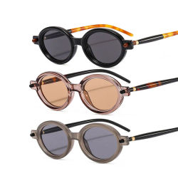 Gafas De Sol ovaladas a la moda para Hombre, Gafas De Sol Vintage con montura redonda pequeña, Gafas De Sol De marca De lujo para Hombre, Gafas De Sol Retro para conducir 2023