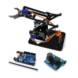 Garra manipuladora de Robot de brazo mecánico acrílico de desmontaje de 4 DOF para Arduino Maker Kit de aprendizaje DIY
