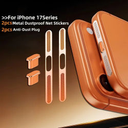 4 Uds. De pegatina de red a prueba de polvo de Metal, tapón antipolvo para iPhone 17 Pro Max 17 Pro 17, auricular, orificio para altavoz, Protector de malla antipolvo