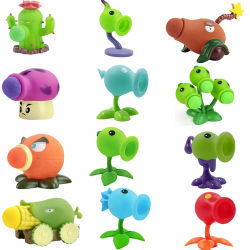 1 Uds. Plantas vs Zombies Peashooter Gatling Pea shooter PVC Zombie figura de acción modelo muñecas de juguete juguete de tiro regalos para niños