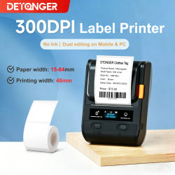 Impresora de Etiquetas Térmicas Inalámbrica Multifuncional DETONGER 300DPI DP230S/DP30S con Bluetooth para Android e iOS