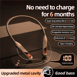Auriculares inalámbricos Bluetooth BT8, auriculares para deportes al aire libre, auriculares con Control de botón de pantalla V5.3 para música