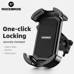 Soporte para teléfono para bicicleta ROCKBROS 4,7-6,8 pulgadas a prueba de golpes 360 ° Soporte giratorio para teléfono de bicicleta eléctrica, soporte para teléfono de ciclismo