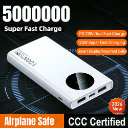 Banco de energía de alta capacidad de 500000mAh y 120W, cargador de batería portátil de carga rápida para iPhone, Samsung, Xiaomi