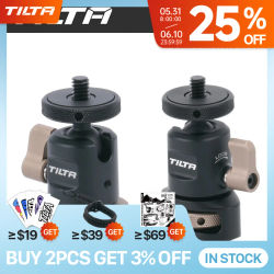 TILTA-Mini soporte de cabeza esférica TA-MBH-CS-B 1/4, tornillo de posicionamiento, modelos fijos, Zapata fría, Monitor de boca, accesorios de expansión