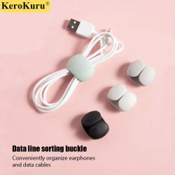 Enrollador de cables, organizador de cables, Clips, Cable de ratón, soporte para auriculares, soporte para cargador USB, organizador ordenado de escritorio, Protector de cables