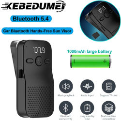 Kit manos libres Bluetooth 5,4 para coche, altavoz, receptor de Audio inalámbrico, reproductor de música MP3, cancelación de ruido para parasol de coche, Clip