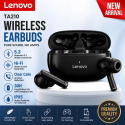 Auriculares inalámbricos Bluetooth Lenovo XT53 con micrófono integrado, puerto de carga, aislamiento de ruido y diseño cómodo que cubre toda la oreja. Nuevo.