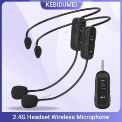Conjunto de micrófono Lavalier inalámbrico montado en la cabeza, transmisor con receptor para amplificador, altavoz de voz, guía turística de enseñanza, 2,4G