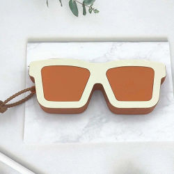 Estuche con forma de gafas de sol de colores vibrantes, carcasa a prueba de golpes, bolsa de silicona resistente a los arañazos, impermeable, tamaño compacto