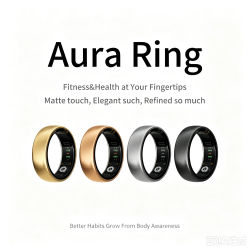 Anillo inteligente AURA Matt, monitor de actividad física y salud, control del sueño y la temperatura, batería de larga duración, rastreo GPS para hombres y mujeres.