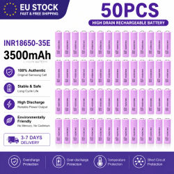 Batería Recargable de Iones de Litio INR18650 35E 3500mAh 3.7V de Alta Capacidad, Celda 18650, Envío a la UE para Bicicletas Eléctricas, Linternas, Aspiradoras, Paquetes DIY