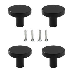 4 pzas. de tiradores redondos de metal de 25 mm con tornillo para gabinetes, cajones, puertas de muebles y cocina