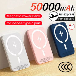 Cargador de batería externo magnético inalámbrico de 50000 mAh con carga rápida para Apple iPhone Android Magsafes 2026