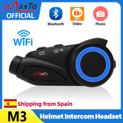 Maxto M3 casco de motocicleta auriculares Bluetooth intercomunicador lente impermeable WiFi grabadora de vídeo Universal emparejamiento interfono DVR