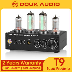 Douk Audio T9 HiFi Magic Eye 6E2 tubo de vacío preamplificador estéreo MM/MC Phono etapa para tocadiscos domésticos Amp