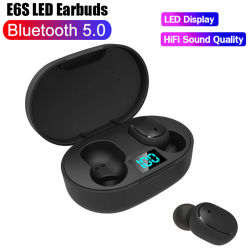 Auriculares Bluetooth TWS E6S, auriculares inalámbricos con cancelación de ruido y micrófono para iPhone Xiaomi Redmi A6S