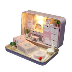 Caja de teatro, Mini casa de muñecas prefabricada en miniatura, Kit de casa de muñecas Diy, muebles, caja, juguetes para niños, regalos de cumpleaños