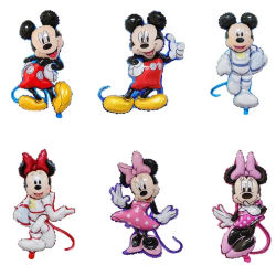 Globos de Mickey Minnie Mouse, globo de aluminio de dibujos animados, decoraciones para fiesta de cumpleaños, Baby Shower, regalo de aire clásico para niños