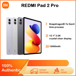 Tableta Xiaomi Redmi Pad 2 Pro de 12.1 Pulgadas, 2.5K, 120Hz, Snapdragon ® Cargador con Cable de 27W y Carga Inversa de 12000mAh para 7S Gen