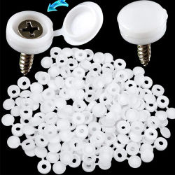 Tapa de tornillo de plástico con bisagras blancas, tapa protectora plegable a presión, botón para muebles de coche, tuercas decorativas, cubierta, pernos, Hardware