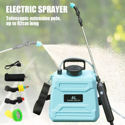 Pulverizador Eléctrico Automático de 8L, Pulverizador de Jardín para Plantas, Rociador Recargable de Mano, Pulverizador Atomizador, Regadera de Hombro
