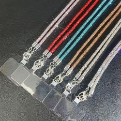 Cordón de teléfono de diamantes de imitación de cristal de lujo, brillante, Bling, cuerda antipérdida, cordón colgante, accesorios para teléfono