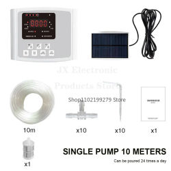 Kit de Riego Automático Solar con Bomba de Agua Doble, Controlador Inteligente de Riego, Sistema de Riego Automático para Jardín, Balcón, Plantas en Maceta y Cultivo de Flores en el Hogar